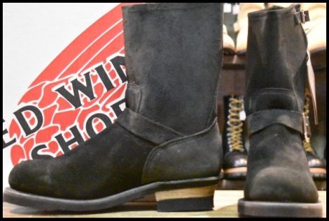 【9D 箱付 DEAD PT99プリント 03年 BEAMS別注】レッドウィング 8274 黒スエード エンジニア ラフアウト ビームス ブーツ redwing HOPESMORE