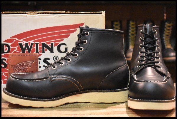 【8EE 箱付 美品 犬タグ 99年】レッドウィング 8179 アイリッシュセッター 黒 ブラッククローム モックトゥ ブーツ HOPESMORE