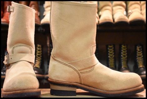【8.5D 美品 10年】レッドウィング 8268 スエード エンジニア ホーソーンアビレーン ラフアウト スチールトゥ ブーツ redwing HOPESMORE