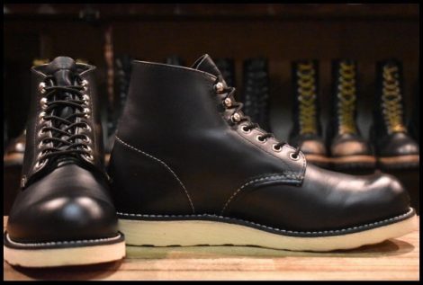 【9D 美品 犬タグ復刻 19年】レッドウィング 8165 アイリッシュセッター 黒 ブラッククローム プレーントゥ ブーツ redwing HOPESMORE