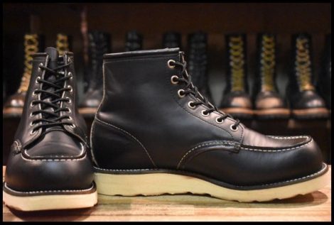 【8EE 箱付 美品 犬タグ 99年】レッドウィング 8179 アイリッシュセッター 黒 ブラッククローム モックトゥ ブーツ HOPESMORE