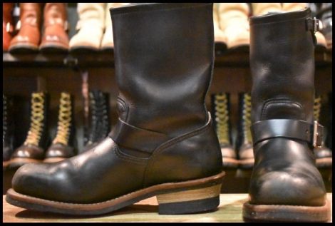【7.5D 良品 13年】レッドウィング 2268 エンジニア 黒 ブラッククローム スチールトゥ ブーツ redwing HOPESMORE