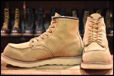 【7.5E 良品 犬タグ復刻 18年】レッドウィング 8173 スエード アイリッシュセッター ラフアウト モックトゥ ブーツ redwing HOPESMORE