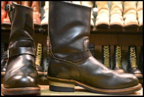 【9.5EE 良品 PT91刺繍】レッドウィング 2268 エンジニア 黒 ブラッククローム スチールトゥ プルオン ブーツ redwing HOPESMORE