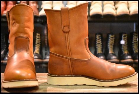 【8E 良品 緑犬タグ 犬刻印 97年】レッドウィング 866 ペコス 茶 オロイジナル ブラウン プルオン ブーツ redwing pecos HOPESMORE