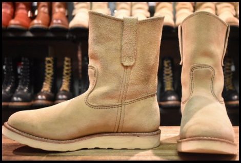 【8E 良品 07年】レッドウィング 8168 スエード ペコス ホーソーン アビレーン ラフアウト ベージュ ブーツ redwing pecos HOPESMORE