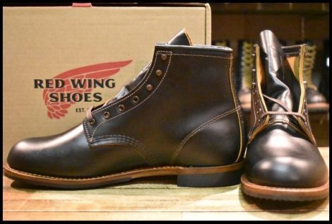 【10.5D 箱付 未使用 23年】レッドウィング 9060 ベックマン ブラッククローンダイク 黒 茶芯 フラットボックス ブーツ redwing HOPESMORE