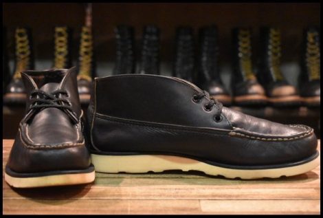 【8E 良品】RUSSELLMOCCASIN ラッセルモカシン シングルチャッカ ブラック 黒 ビブラムソール4014 編み上げ ブーツ HOPESMORE