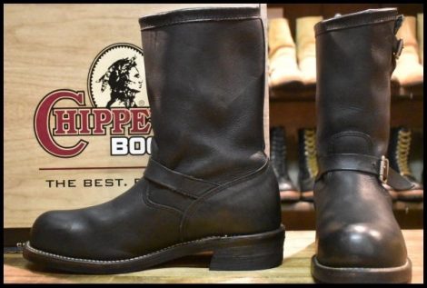 【12E 箱付 良品 白タグ】Chippewa チペワ エンジニア 27863 黒 ブラック スチールトゥ 11インチハイト ブーツ HOPESMORE