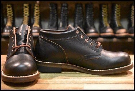 【6 箱付 未使用】Rolling dub trio ローリングダブトリオ コペン RDT-A01 ホースハイド オールブラック 黒 レースアップ ブーツ HOPESMORE