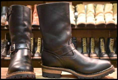 【9.5E 美品 21年】WESCO ウエスコ カスタムボス 黒 ブラック 10インチハイト ビブラム100シングル エンジニア ブーツ BOSS HOPESMORE