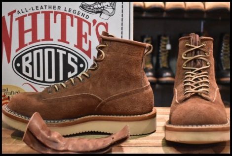 【8E 箱付 美品】WHITE’S ホワイツ ノースウエスト ビブラム2021ハーフスリップ ディストレスドラフアウト 茶 ブーツ HOPESMORE