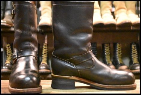 【7.5E 良品 黒タグ Cマーク PT83】Chippewa チペワ エンジニア 27863 黒 ブラック スチールトゥ ブーツ ビンテージ HOPESMORE