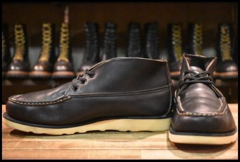 【8E 良品】RUSSELLMOCCASIN ラッセルモカシン シングルチャッカ ブラック 黒 ビブラムソール4014 編み上げ ブーツ HOPESMORE