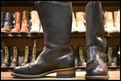 【9D 良品】Chippewa チペワ ラリーブーツ エンジニア 27862 黒 ブラック マジックベルト 12インチハイト ブーツ HOPESMORE