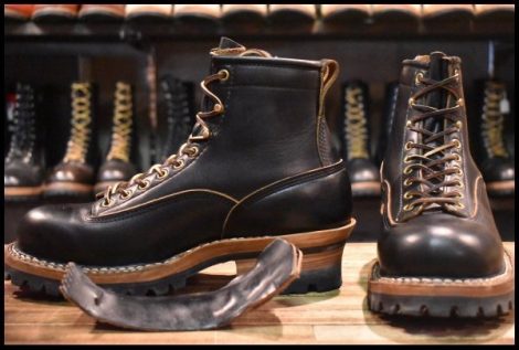 【8.5E 美品】WHITE’S ホワイツ スモークジャンパーLTT ブラッククロムエクセル 黒 ビブラム100ハーフスリップ ブーツ HOPESMORE