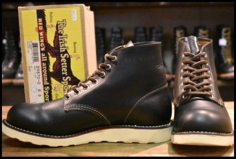 【8D 箱付 美品 12年】レッドウィング 9870 アイリッシュセッター クローンダイク 黒 プレーントゥ 編み上げ ブーツ redwing HOPESMORE