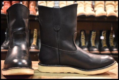 【8.5E 良品 10年】レッドウィング 8169 ペコス 黒 ブラッククローム プルオン クッションソール ブーツ redwing pecos HOPESMORE