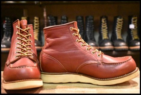 【8E 良品 犬タグ 98年】レッドウィング 8875 アイリッシュセッター 赤茶 オロラセット モックトゥ 編み上げ ブーツ redwing HOPESMORE