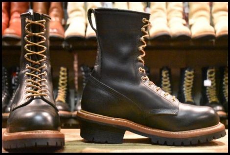 【8D 良品 10年】レッドウィング 8210 ロガー 黒 ブラッククローム スチールトゥ 編み上げ レースアップ ブーツ redwing HOPESMORE