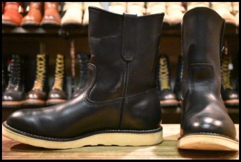 【8.5E 良品 10年】レッドウィング 8169 ペコス 黒 ブラッククローム プルオン クッションソール ブーツ redwing pecos HOPESMORE