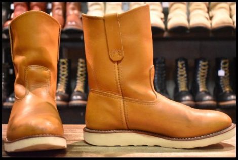 【7E 良品 12年】レッドウィング 9866 ゴールドラセット ペコス 茶 プルオン クッションソール ブーツ redwing pecos HOPESMORE