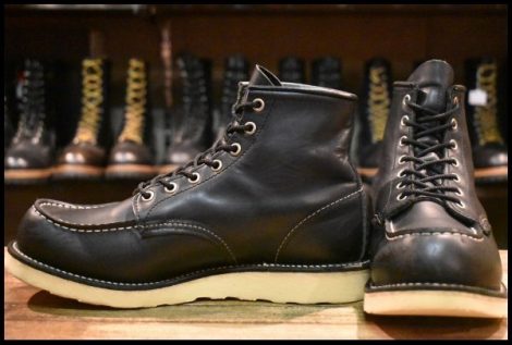 【8E 良品 08年】レッドウィング 8130 アイリッシュセッター 黒 ブラッククローム モックトゥ 編み上げ 8179 ブーツ redwing HOPESMORE