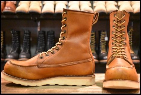 【9.5EE 良品 犬刻印 97年】レッドウィング 877 ロング アイリッシュセッター 茶 オロイジナル モックトゥ ブーツ redwing HOPESMORE