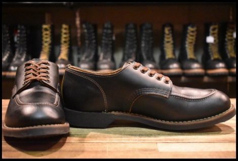 【8D 美品 18年】レッドウィング 8070 スポーツ オックスフォード 黒 クローンダイク モックトゥ 短靴 ブーツ redwing HOPESMORE