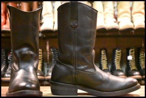 【8E 良品 08年】レッドウィング 8155 ペコス 黒 ブラッククローム プルオン ブーツ redwing pecos 1155 HOPESMORE
