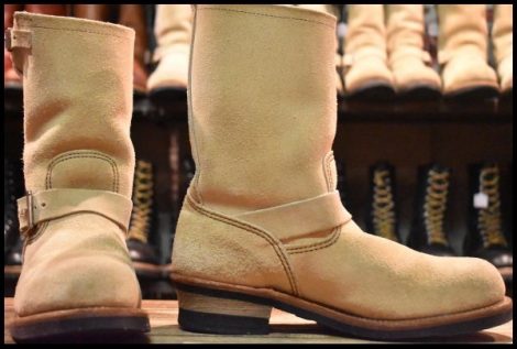 【8.5D 良品 10年】レッドウィング 8268 スエード エンジニア ホーソーンアビレーンラフアウト ベージュ ブーツ redwing HOPESMORE