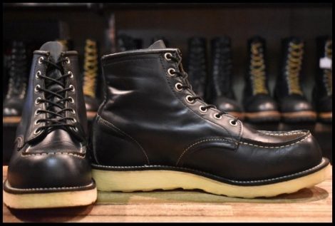 【7.5D 良品 08年】レッドウィング 8130 アイリッシュセッター 黒 ブラッククローム モックトゥ 編み上げ 8179 ブーツ redwing HOPESMORE