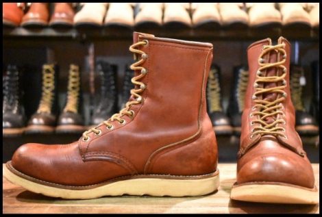 【8D 中古 半円犬タグ 96年】レッドウィング 8159 ロング アイリッシュセッター プレーントゥ オロラセット ブーツ redwing HOPESMORE