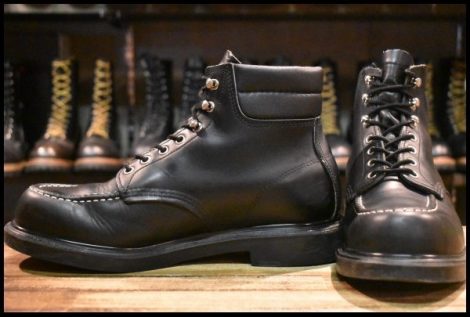 【9.5E 良品 17年】レッドウィング 8133 スーパーソール 黒 ブラッククローム モックトゥ 編み上げ レースアップ ブーツ redwing HOPESMORE