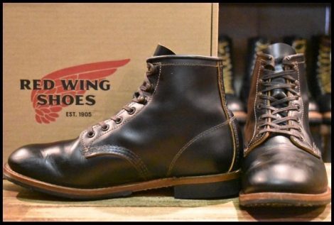 【7D 箱付 良品 24年】レッドウィング 9060 ベックマン ブラッククローンダイク 黒 茶芯 フラットボックス ブーツ redwing HOPESMORE