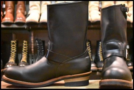 【12D 美品 19年】レッドウィング 2268 エンジニア 黒 ブラッククローム スチールトゥ ブーツ redwing HOPESMORE