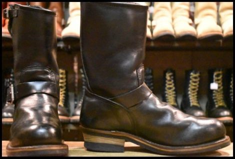 【8D 良品 PT99プリント 旧シルエット 03年】レッドウィング 2268 エンジニア 黒 ブラック スチールトゥ ブーツ redwing HOPESMORE