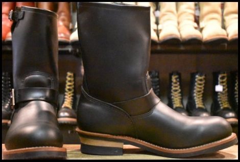 【12D 美品 19年】レッドウィング 2268 エンジニア 黒 ブラッククローム スチールトゥ ブーツ redwing HOPESMORE