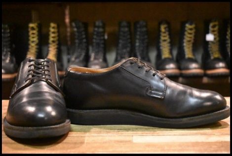 【8.5D 良品 20年】レッドウィング 101 ポストマン シューズ 黒 ブラック シャパラル 短靴 ローカット 編み上げ ブーツ redwing HOPESMORE