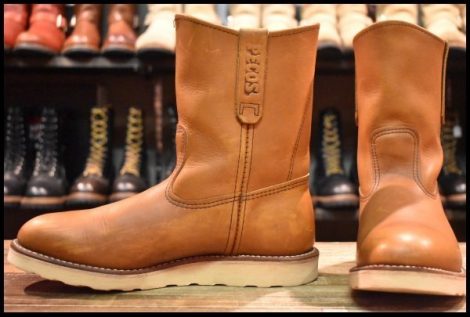 【8E 良品 13年】レッドウィング 866 ペコス 茶 オロイジナル プルオン クッションソール ブーツ redwing pecos HOPESMORE