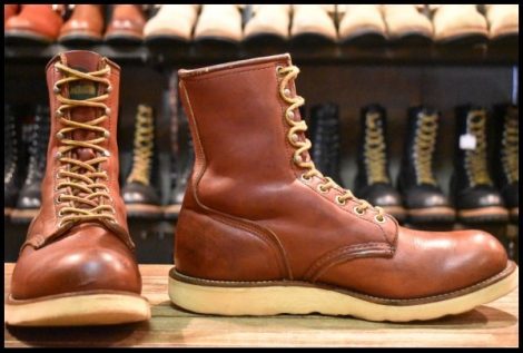 【8D 中古 半円犬タグ 96年】レッドウィング 8159 ロング アイリッシュセッター プレーントゥ オロラセット ブーツ redwing HOPESMORE