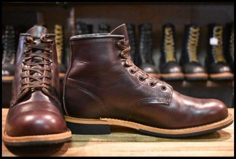 【7.5D 箱付 美品 24年】レッドウィング 9419 ベックマン ブラックチェリー エクスカリバー プレーントゥ ブーツ redwing HOPESMORE