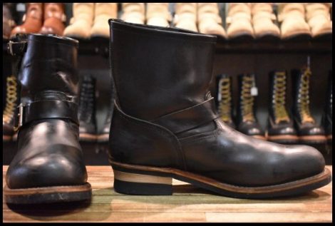 【10.5D 良品 07年】レッドウィング 2976 ショート エンジニア 黒 ブラッククローム スチールトゥ ブーツ redwing HOPESMORE