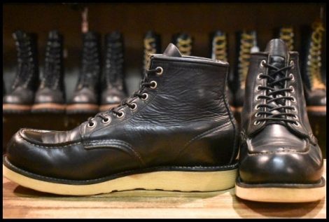 【9.5D 良品 羽タグ 02年】レッドウィング 8130 アイリッシュセッター 黒 ブラッククローム モックトゥ 8179 ブーツ redwing HOPESMORE