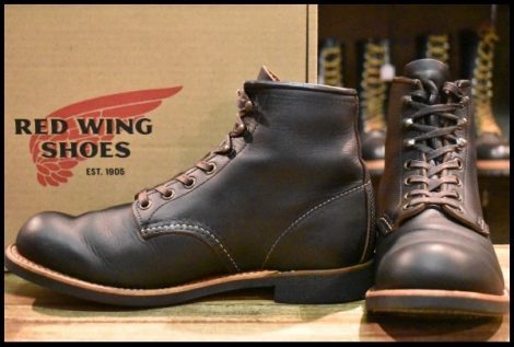 【7D 箱付 良品 23年】レッドウィング 3345 ブラックスミス 黒 プレーリー プレーントゥ 編み上げ レースアップ ブーツ redwing HOPESMORE