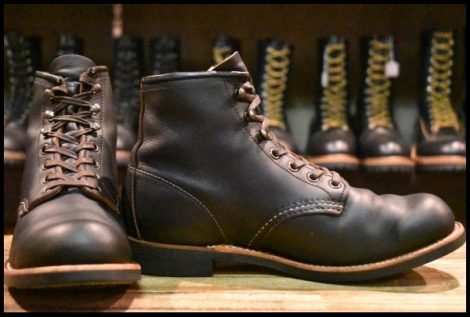 【7D 箱付 良品 23年】レッドウィング 3345 ブラックスミス 黒 プレーリー プレーントゥ 編み上げ レースアップ ブーツ redwing HOPESMORE