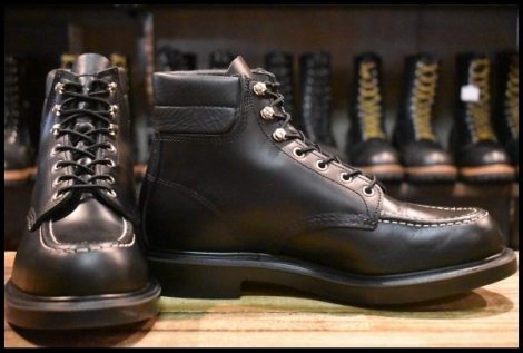 【8.5E 美品 23年】レッドウィング 8133 スーパーソール 黒 ブラッククローム モックトゥ 編み上げ レースアップ ブーツ redwing HOPESMORE
