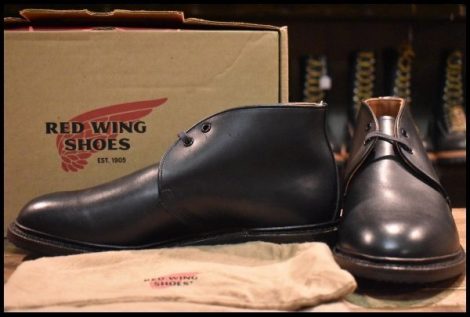 【9D 箱付 未使用 17年】レッドウィング 9097 キャバリー チャッカ 黒 ブラック フェザーストーン 編み上げ ブーツ redwing HOPESMORE