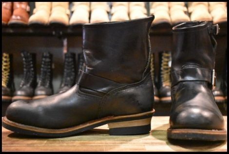 【10.5D 良品 07年】レッドウィング 2976 ショート エンジニア 黒 ブラッククローム スチールトゥ ブーツ redwing HOPESMORE