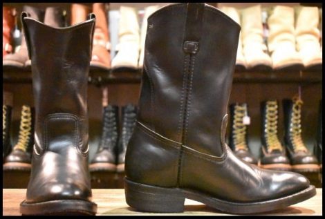 【6.5E 良品 旧羽タグ 96年】レッドウィング 8155 ペコス 黒 ブラッククローム ブーツ redwing pecos HOPESMORE